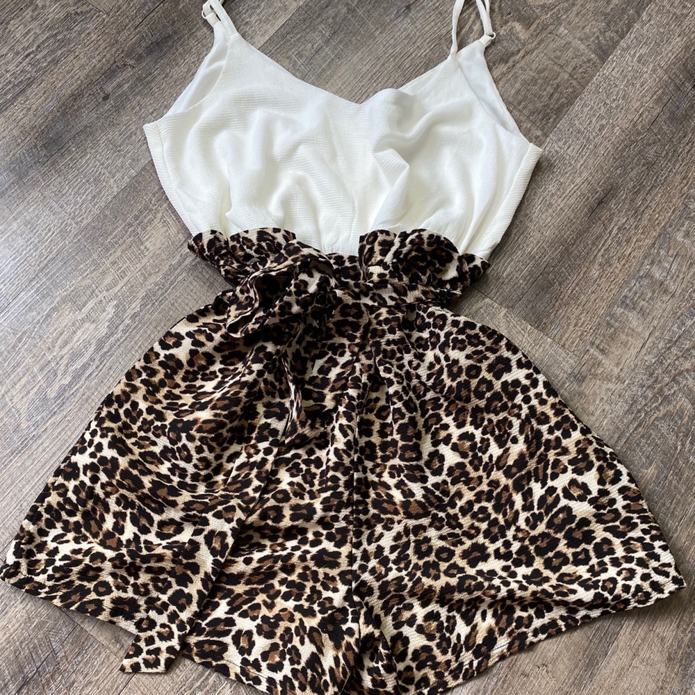 Cheetah Print Paperbag Romper